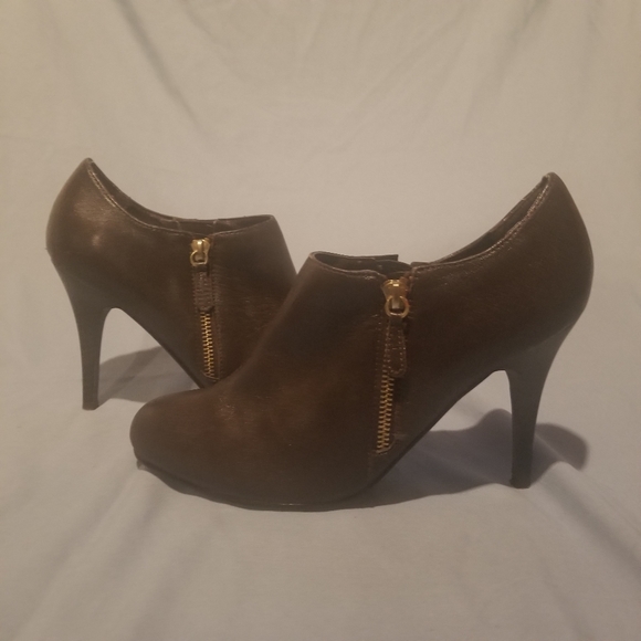 Greenwich village women's brown leather stiletto heel ankle booties - Picture 6 of 12